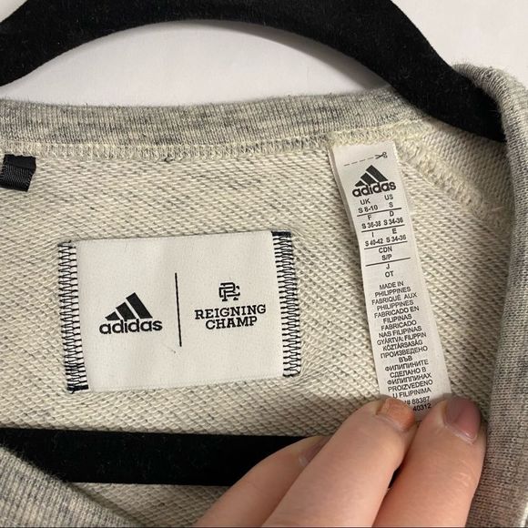 Adidas x Reigning Champ cream Heather Pullover Sweater Long Sleeve-Small - Picture 5 of 9